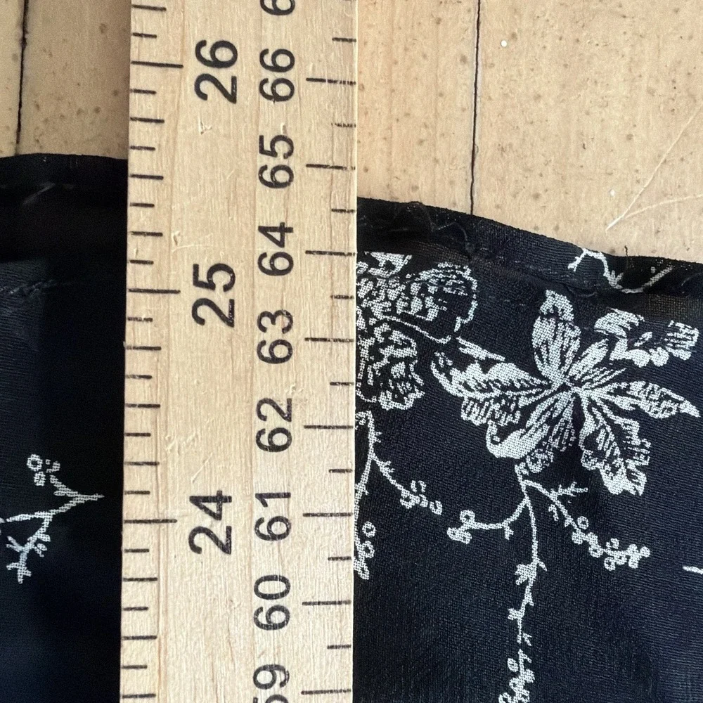 Vintage Talbots Midi Skirt Womens Size‎ 10 Lined White And Black Floral Print
